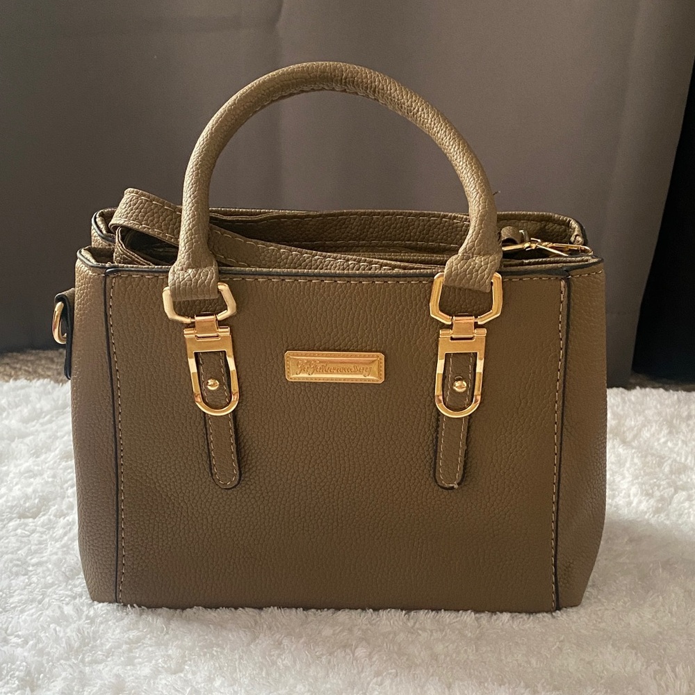 Stylish Brown Mini Purse with Gold Hardware